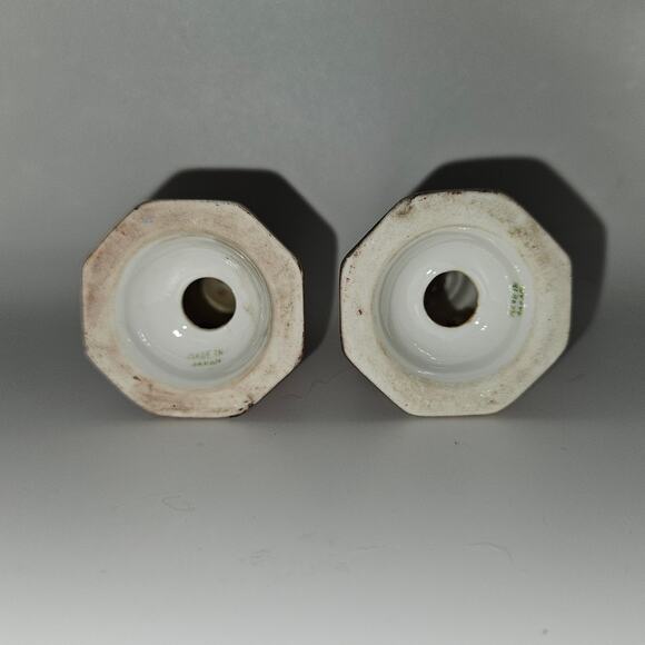 Vintage Hand Painted Japan Salt & Pepper Shakers Scenic Landscape Gold Tops - Picture 5 of 6